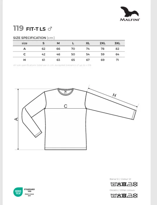 MALFINI FIT-T KHAKI Hosszú ujjú 100 % pamut póló