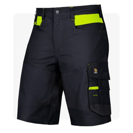 BARI Fekete-Neon RIPSTOP munkaruha rövidnadrág