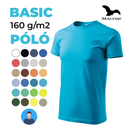 MALFINI Basic 100 % pamut kerek nyakú póló