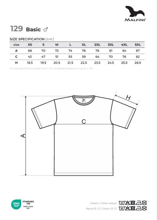 MALFINI Basic GARNET 100 % pamut kerek nyakú póló