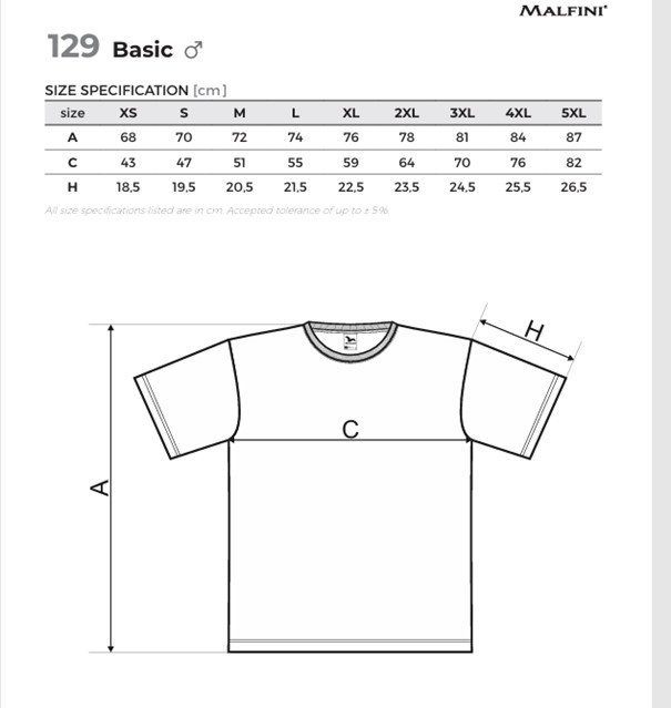 MALFINI Basic ORCHIDEA 100 % pamut kerek nyakú póló