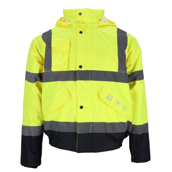 BOMBER Láthatósági neon bélelt téli munkaruha kabát