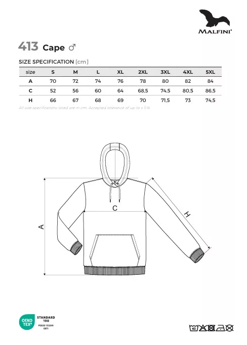 MALFINI CAPE SÖTÉT PALAKŐ belebújós, kapucnis pulóver