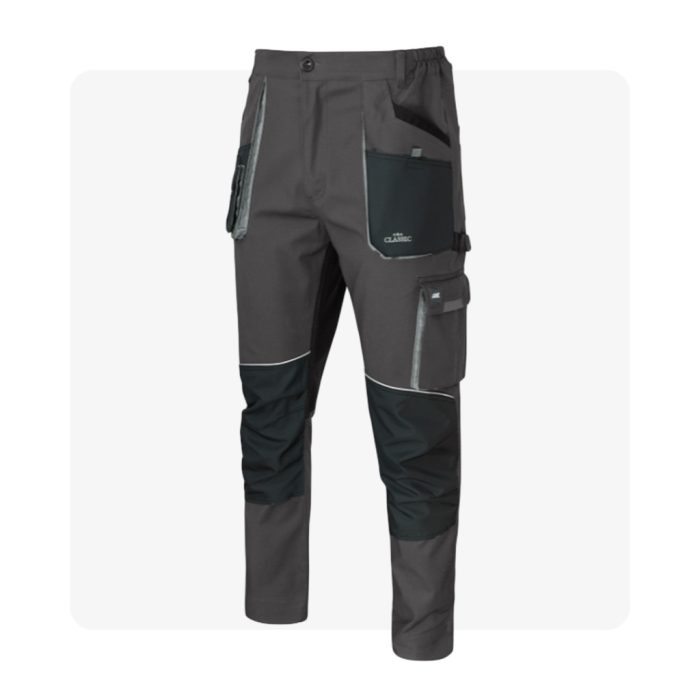 CLASSIC 100 Stretch Slim szürke munkaruha derekas nadrág