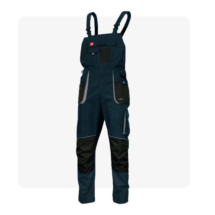CLASSIC strech slim navy kék munkaruha kantáros nadrág