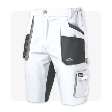 Classic Strech Fehér munkaruha rövidnadrág