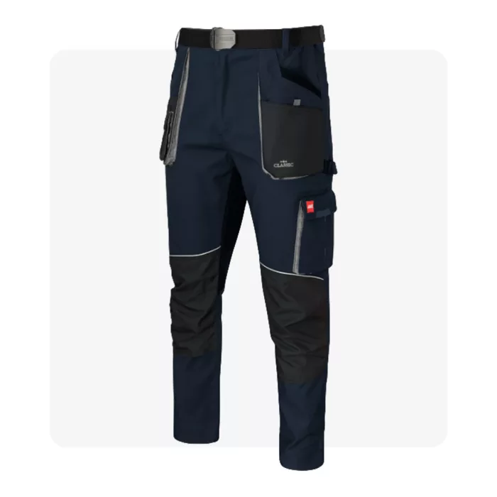 CLASSIC STRETCH SLIM navy kék munkaruha derekas nadrág