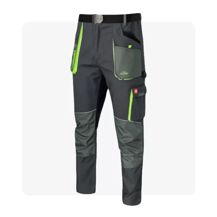 CLASSIC STRETCH SLIM szürke munkaruha derekas nadrág