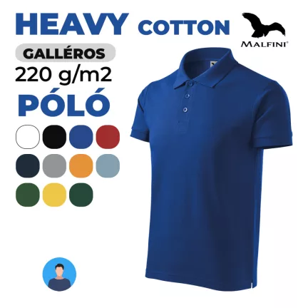 MALFINI HEAVY COTTON 100 % pamut galléros póló