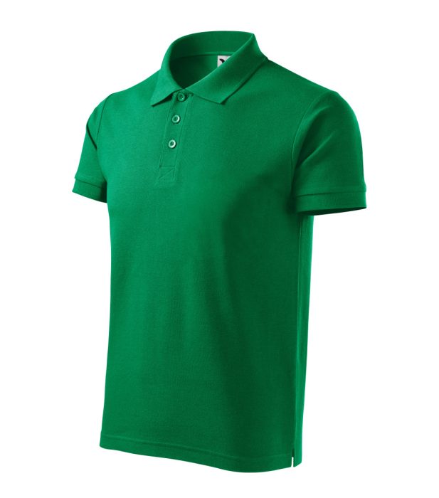 MALFINI COTTON HEAVY 100 % pamut galléros póló FŰZÖLD