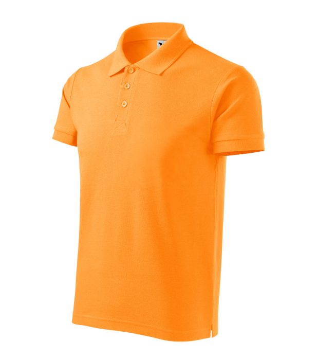MALFINI COTTON HEAVY 100 % pamut galléros póló MANDARINSÁRGA