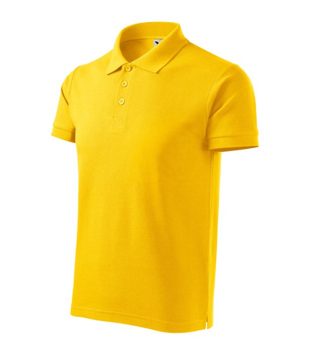 MALFINI COTTON HEAVY 100 % pamut galléros póló SÁRGA