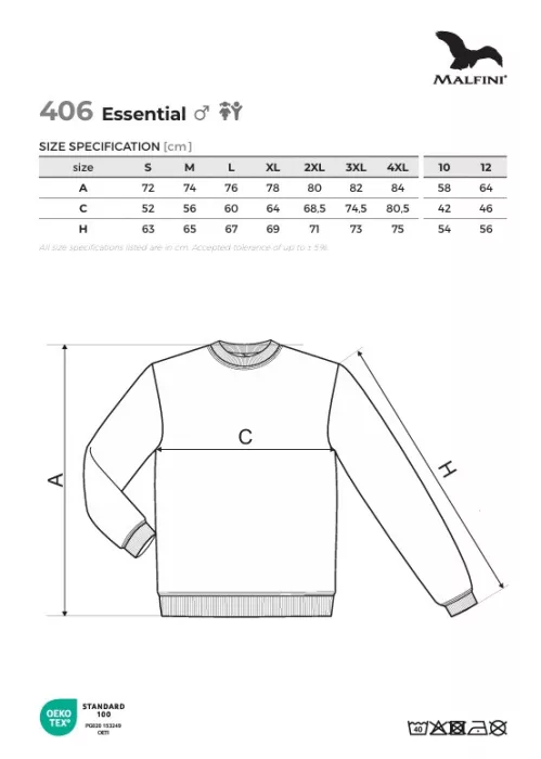 MALFINI ESSENTIAL MILITARY belebújós pulóver