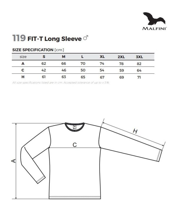 MALFINI FIT-T Hosszú ujjú 100 % pamut póló ARMY