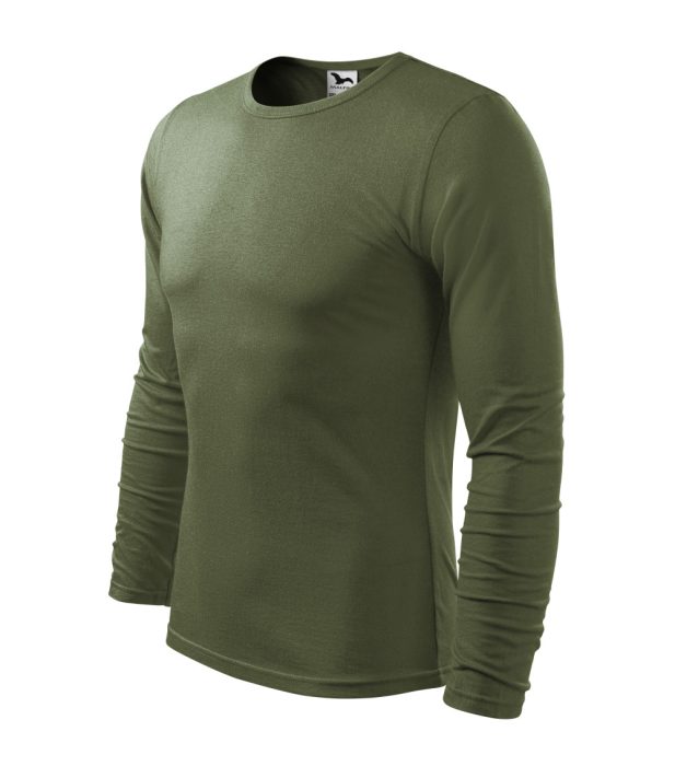 MALFINI FIT-T Hosszú ujjú 100 % pamut póló KHAKI