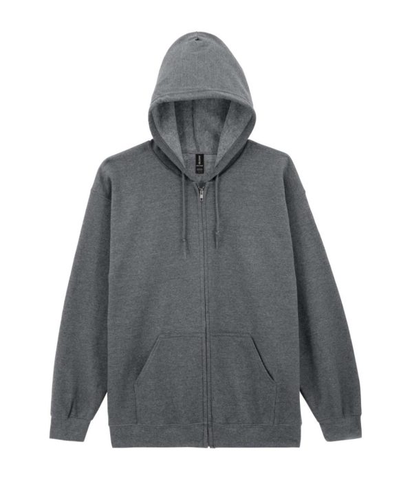 GILDAN GI18600 cipzáras, kapucnis pulóver Graphite Heather