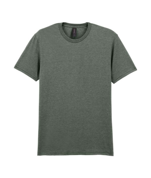 GILDAN GI64000 100 % pamut kerek nyakú póló Heather Military Green 