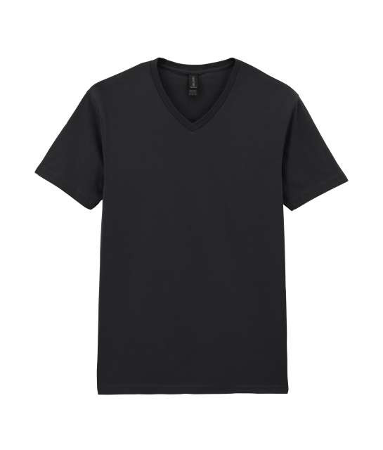 GILDAN GI64V00 100 % pamut v nyakú póló Black