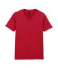 GILDAN GI64V00 100 % pamut v nyakú póló Cherry Red