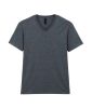 GILDAN GI64V00 pamut/poliészter keverék  v nyakú póló Dark Heather
