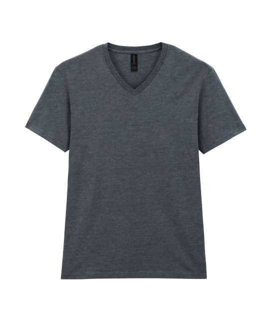GILDAN GI64V00 pamut/poliészter keverék  v nyakú póló Dark Heather