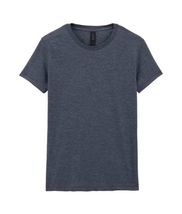 GILDAN GIL64000 100 % pamut kerek nyakú póló Dark Heather