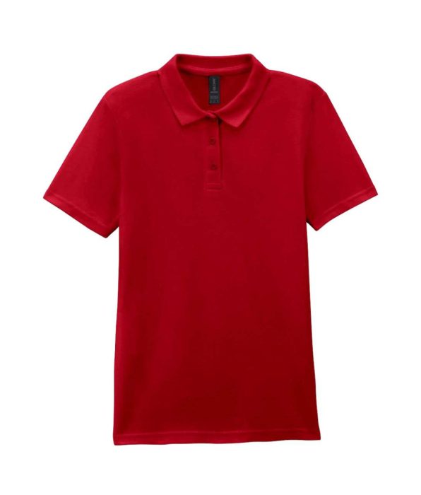 GILDAN GIL64800-B3 100 % pamut galléros póló Cherry Red