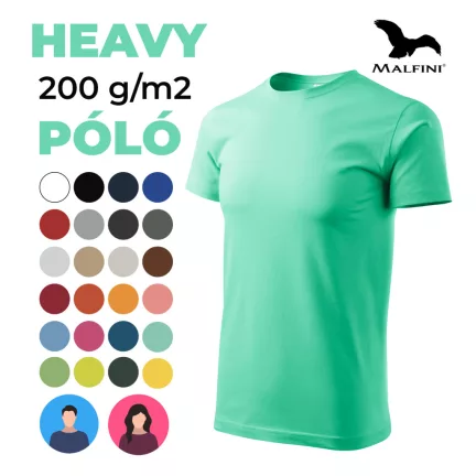 MALFINI HEAVY NEW 100% pamut kerek nyakú póló