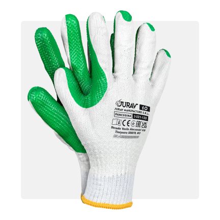 Zöld vulkanizált vágásbiztos munkavédelmi kesztyű