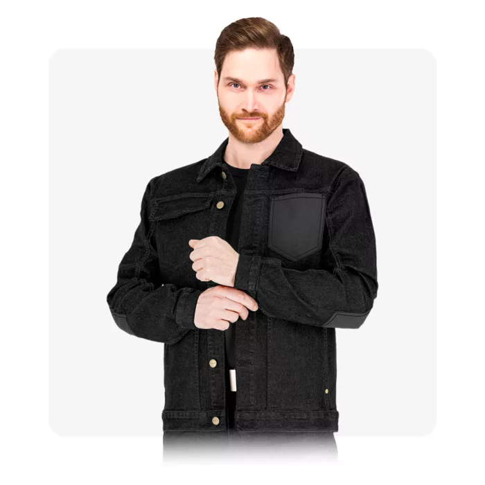 JEANS303 farmer fekete munkaruha kabát