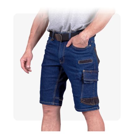 JEANS303 Farmer kék munkaruha rövidnadrág