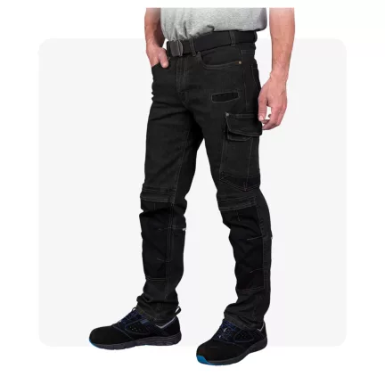 JEANS303 farmer fekete munkaruha derekas nadrág