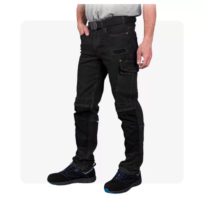 JEANS303 farmer fekete munkaruha derekas nadrág