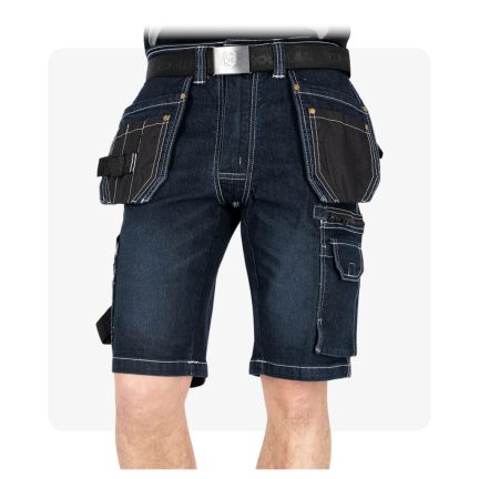 JEANS415 Farmer kék munkaruha rövidnadrág