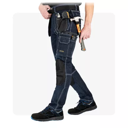 JEANS415 farmer kék munkaruha derekas nadrág