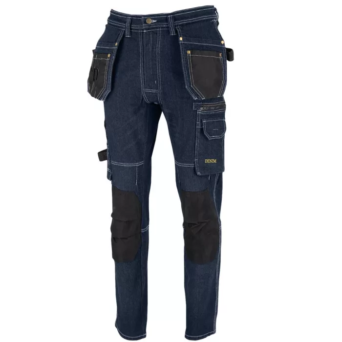 JEANS415 farmer kék munkaruha derekas nadrág