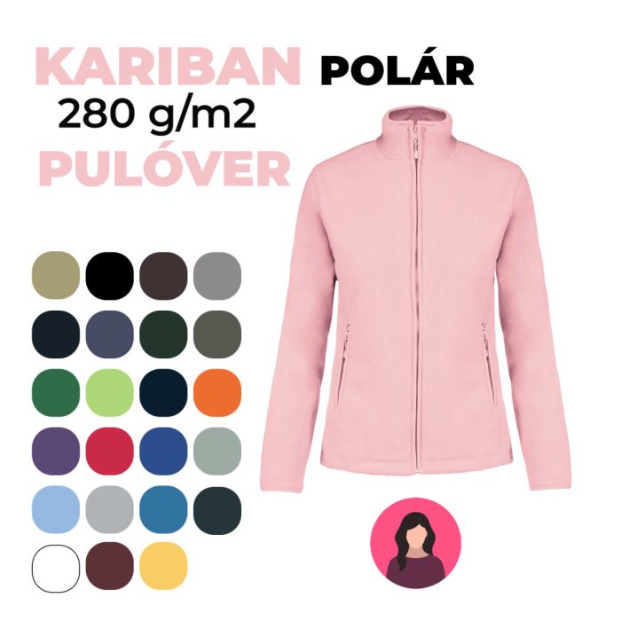 GILDAN KARIBAN 100% poliészter cipzáras polár pulóver