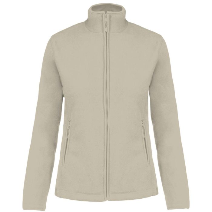 GILDAN KARIBAN 100% poliészter cipzáras polár pulóver Beige