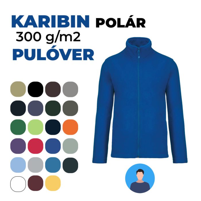 GILDAN KARIBIN 100% poliészter cipzáras polár pulóver