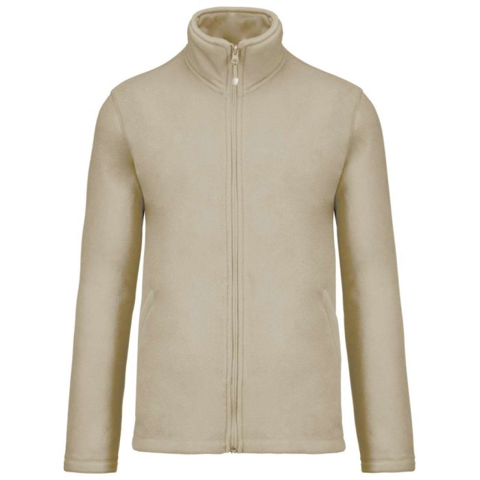 GILDAN KARIBIN 100% poliészter cipzáras polár pulóver Beige