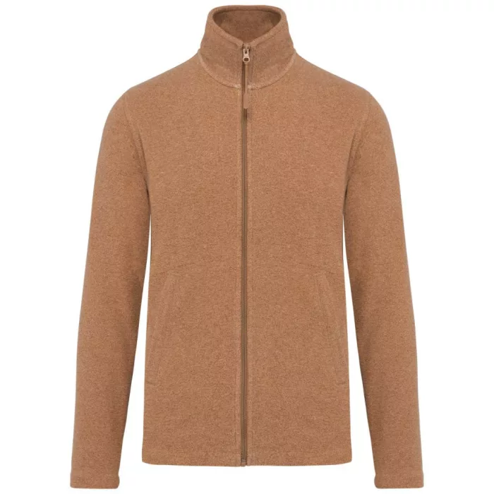 GILDAN KARIBAN CAMEL HEATHER 100% poliészter cipzáras polár pulóver