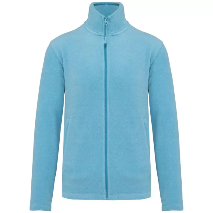 GILDAN KARIBAN CLOUDY BLUE HEATHER 100% poliészter cipzáras polár pulóver