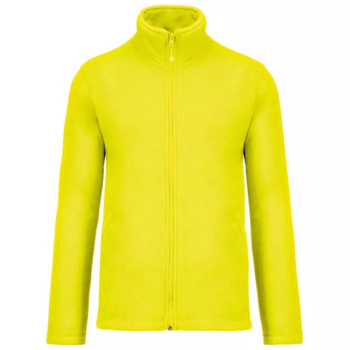 GILDAN KARIBAN FLUORESCENT YELLOW 100% poliészter cipzáras polár pulóver
