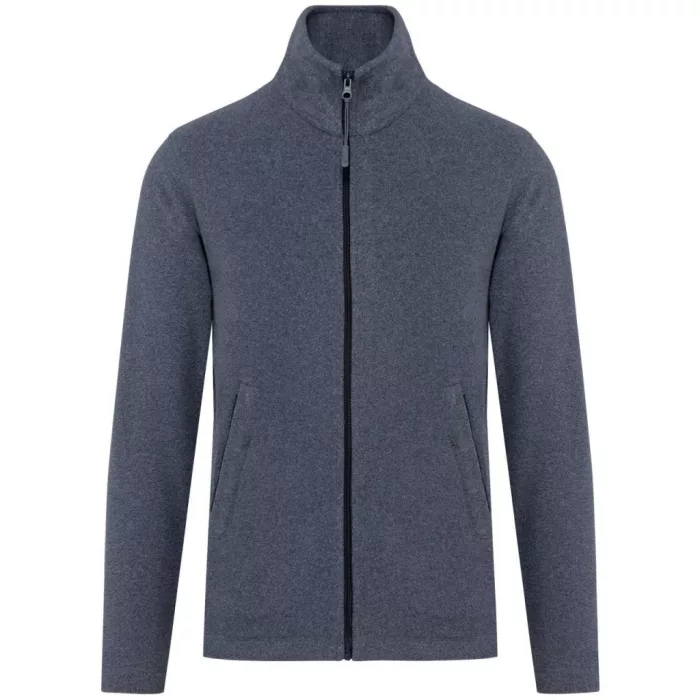 GILDAN KARIBAN FRENCH NAVY HEATHER 100% poliészter cipzáras polár pulóver