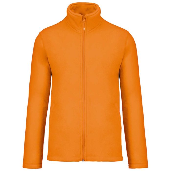 GILDAN KARIBIN 100% poliészter cipzáras polár pulóver Orange