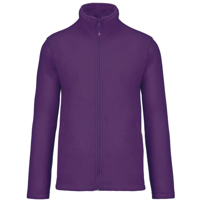 GILDAN KARIBIN 100% poliészter cipzáras polár pulóver Purple