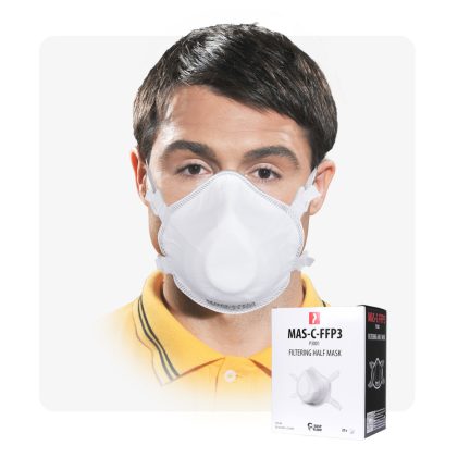 FFP3 fehér szelep nélküli maszk