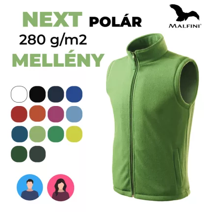 MALFINI NEXT 100 % poliészter cipzáras polár mellény
