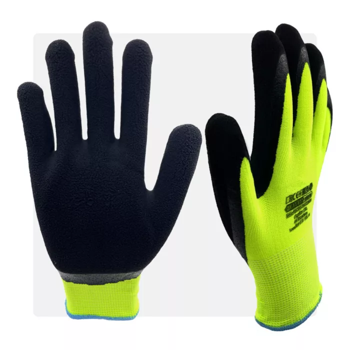 LATEKSFOM YB latex mártott neon munkavédelmi kesztyű