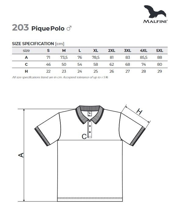 MALFINI Pique NARANCSSÁRGA színű galléros póló